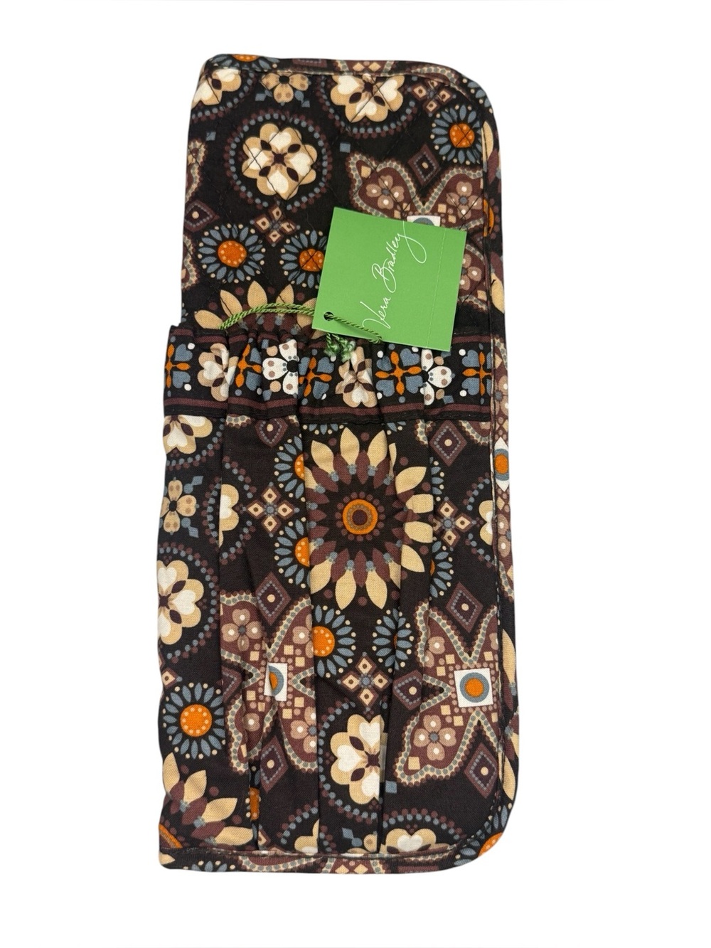 Vera Bradley Canyon Brown Sunflower Print Flat or Curl Iron Travel Sleeve NWT